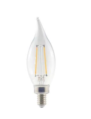 Photo 1 of 40-Watt Equivalent B11 Non-Dimmable Clear Glass Filament Vintage Edison LED Light Bulb Soft White (8-Pack)

