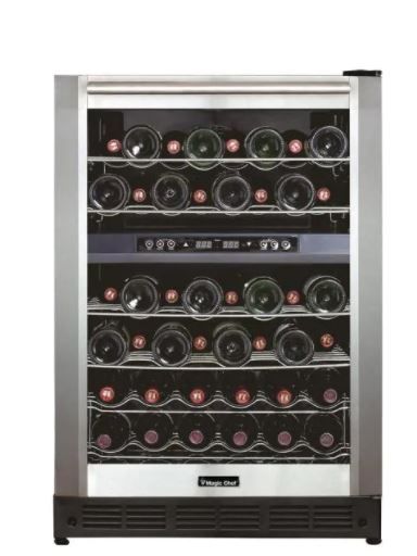 Photo 1 of 44 Bottle Dual Zone Wine Cooler in Stainless Steel
