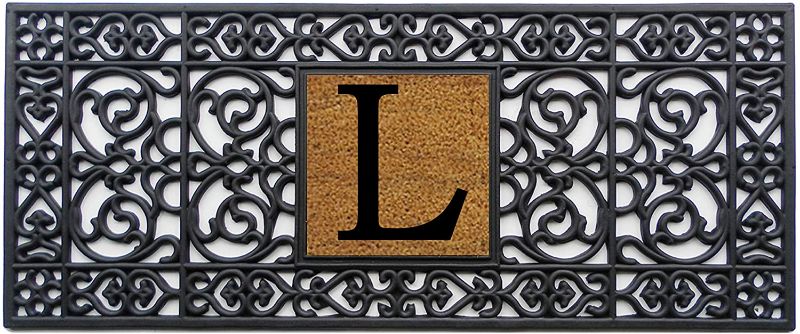 Photo 1 of Calloway Mills 170011741L Rubber Monogram Doormat, 17" x 41" (Letter L)
