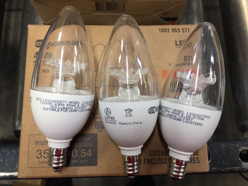 Photo 1 of 40-Watt Equivalent B11 Dimmable CEC LED Light Bulb Soft White (3-Pack)- 2 SETS