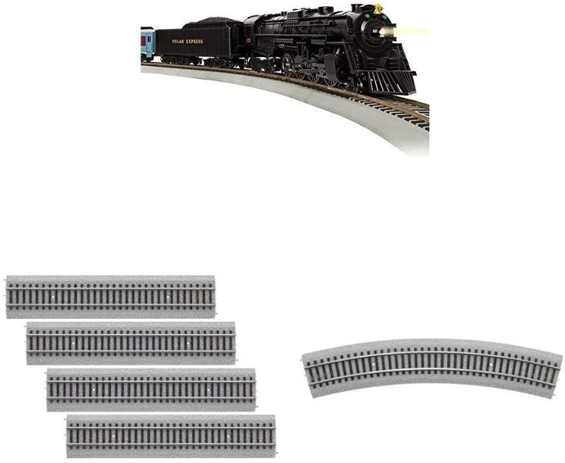Photo 1 of Lionel The Polar Express, Electric HO Gauge, Model Train Set w/ Remote and Bluetooth Capability + 4 Additional Pieces of 20" Radius Straight + 4 Radius Curve MagneLock Track