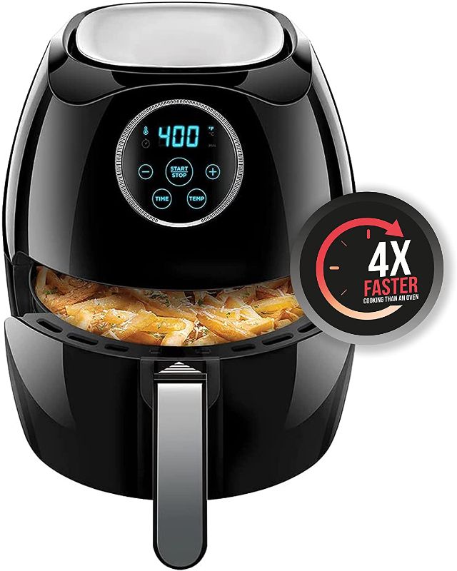 Photo 1 of CHEFMAN Large Air Fryer 6.5 Qt XL, Healthy Cooking, User Friendly, Nonstick, Digital Touch Screen with 4 Cooking Functions w/ 60 Minute Timer & Auto Shut Off, BPA-Free, Dishwasher Safe Basket, Black
