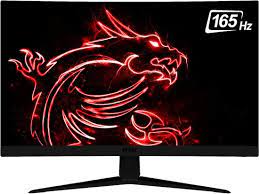 Photo 1 of MSI Optix G27C5 27" LED Monitor (DisplayPort, HDMI) - Black - CRACKED SCREEN 

