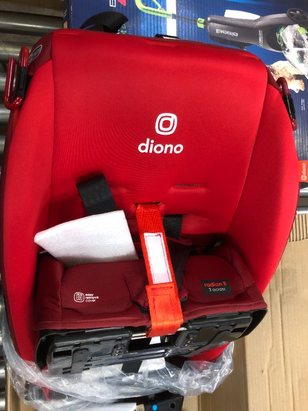 Photo 2 of Diono Radian 3R, 3-in-1 Convertible Rear and Forward Facing Convertible Car Seat, High-Back Booster, 10 Years 1 Car Seat, Slim Design - Fits 3 Across, Red Cherry