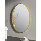 Photo 1 of 28 in. W x 18 in. H Framed Bathroom Vanity Mirror in Gold
