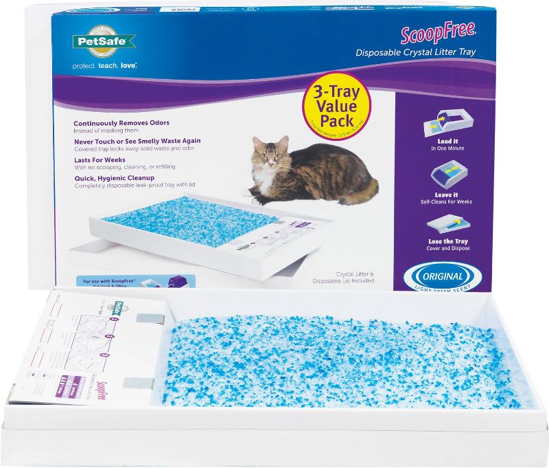 Photo 1 of ScoopFree Premium Unscented Non-Clumping Crystal Cat Litter, 3 count