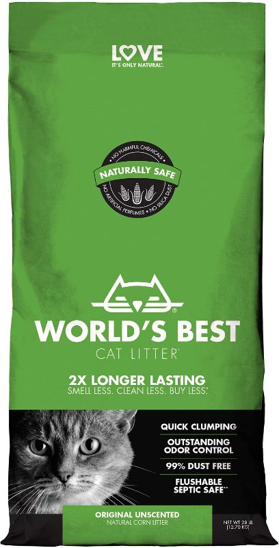 Photo 1 of  WORLD'S BEST CAT LITTER Original Unscented, 32-Pounds - 