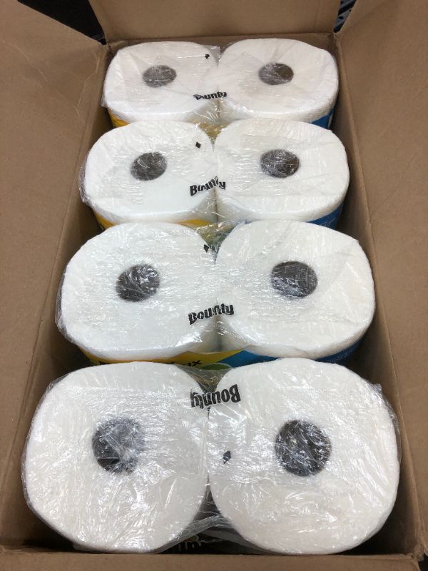 Photo 2 of Bounty Quick-Size Paper Towels, White, 8 Family Rolls = 20 Regular Rolls
