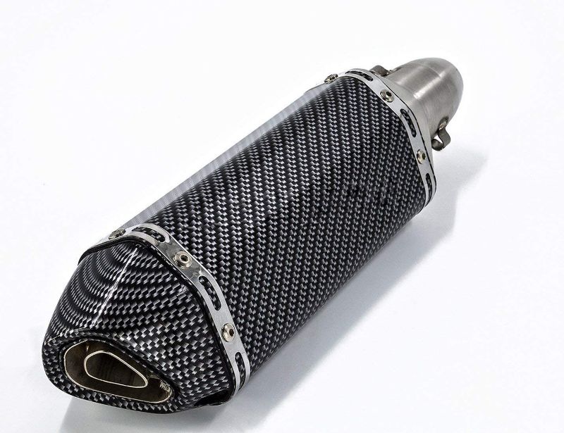 Photo 1 of 2 PACK Motorcycle Slip On Exhaust System Carbon Fiber Muffler Pipe Universal for 38-51mm Street Sport bike DB Killer