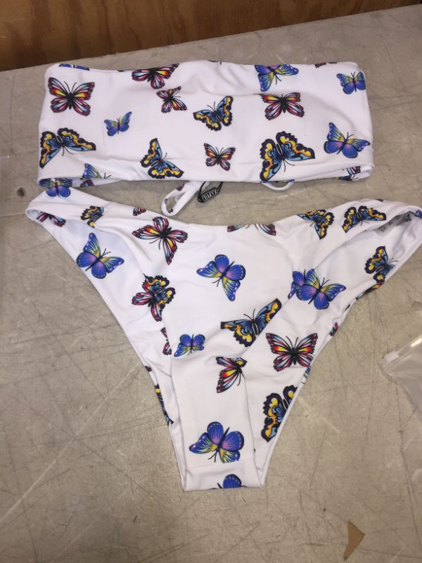 Photo 1 of womens white bathing suit butterflies medium