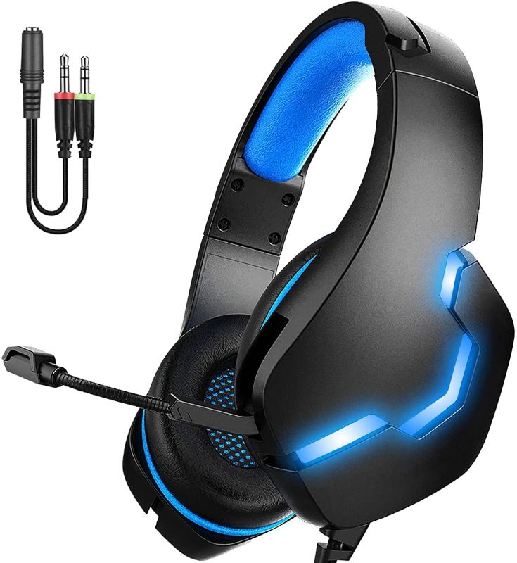 Photo 1 of 2021 Gaming Headset with Microphone for PS4, PC, Xbox one, X|S, Playstation 4, Gamer Headphones and LED Lights, Compatible with Computer/Laptop/Nintendo, Surround Sound, by IDoon

