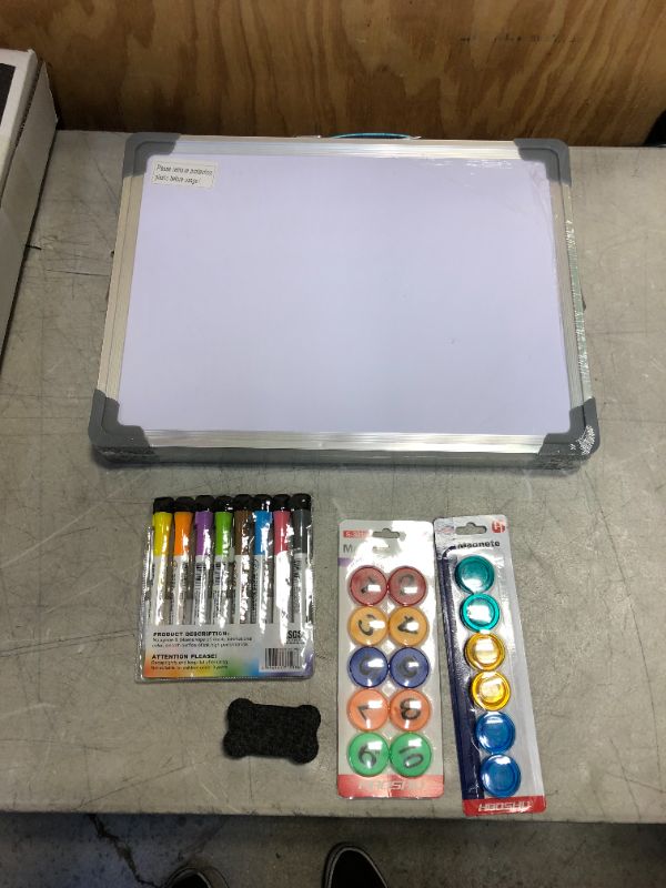 Photo 1 of FOLDABLE DRY ERASE BOARD 2 PCK MAGNETS, 8 MARKERS AND ERASER