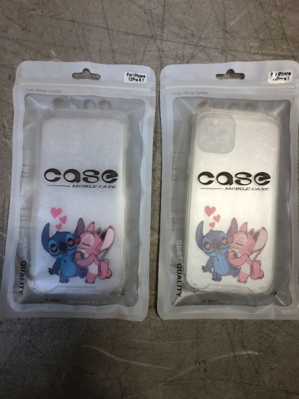Photo 1 of CRYSTAL CLEAR  IPHONE 12 STITCH CASE -- 2 PCK