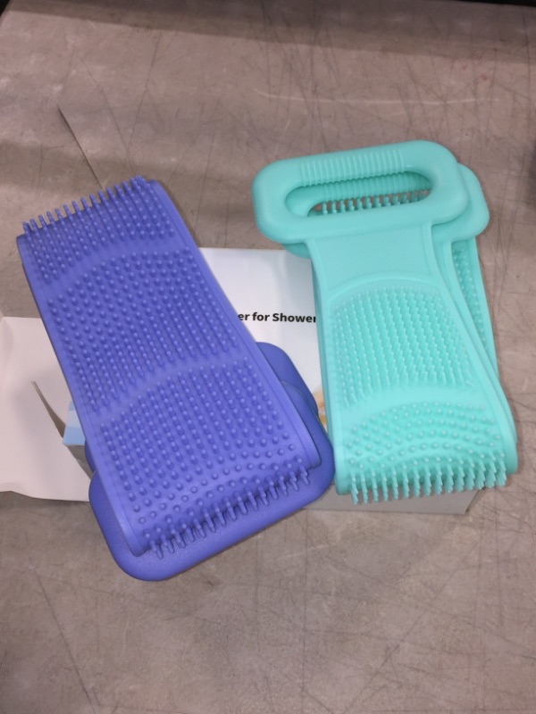 Photo 2 of 
Silicone Back Scrubber for Shower - 2 Pack Double-Sided Body Brush, Exfoliating