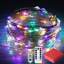 Photo 1 of UNIFUN String Lights, 39.37ft 120 LEDs Colorful Waterproof Battery Operated Fairy Lights RGB