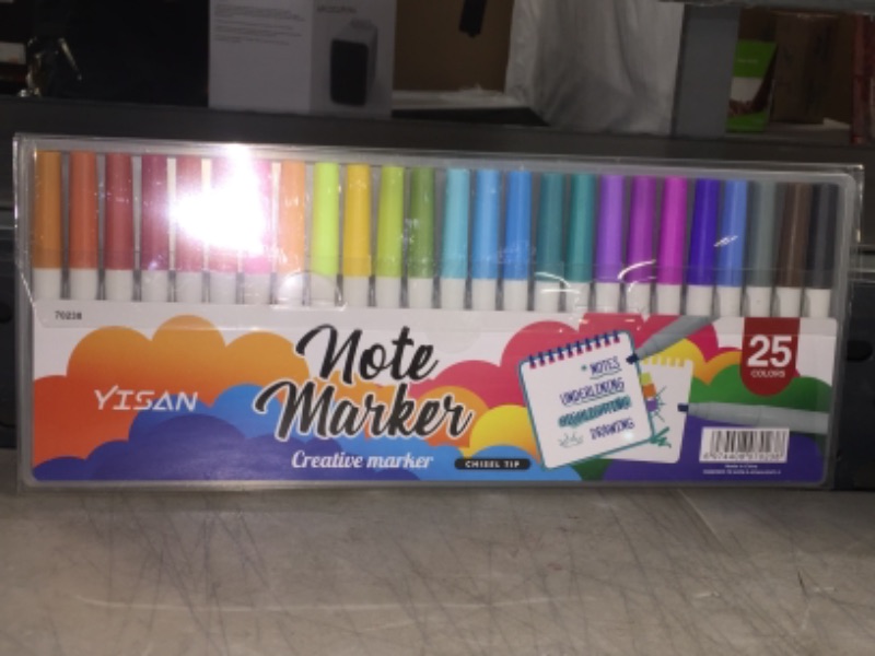 Photo 2 of YISAN Highlighter Pens, Note Taking Markers,25 Assorted Pastel Colors,No Bleed Chisel Tip