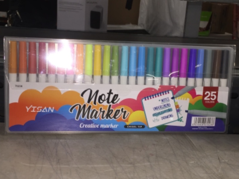 Photo 1 of YISAN Highlighter Pens, Note Taking Markers,25 Assorted Pastel Colors,No Bleed Chisel Tip