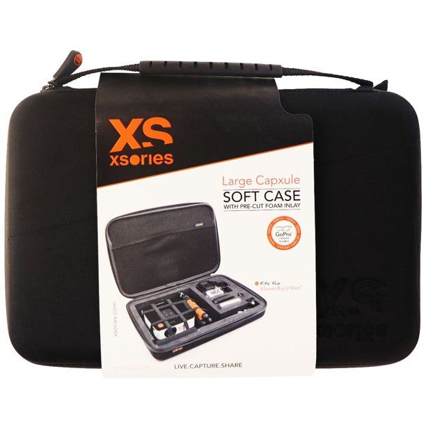 Photo 1 of XSories Large Capxule Soft Case with Pre-Cut Foam for GoPro Cameras - Black & Orange 