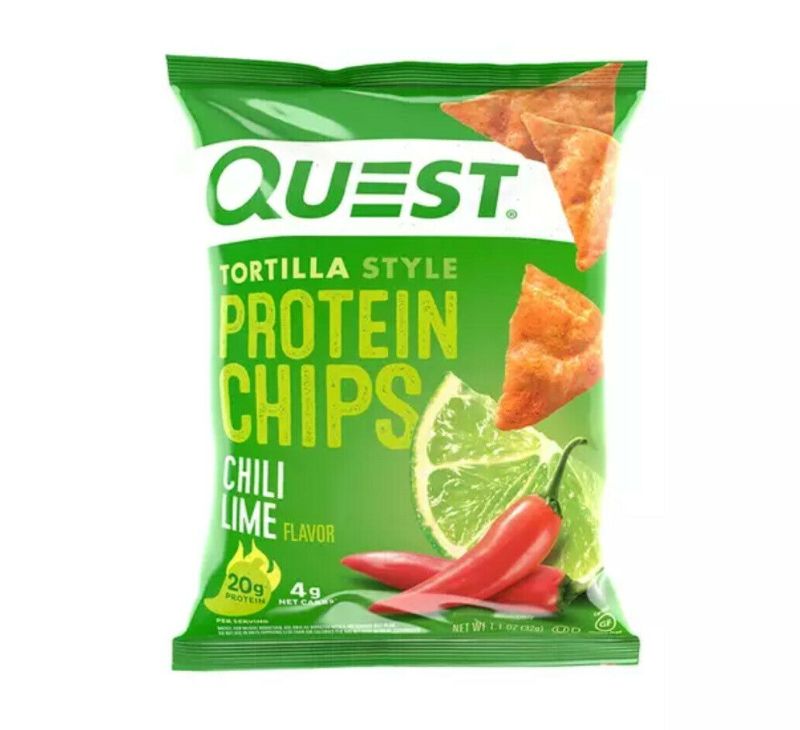 Photo 1 of (12)Quest PROTEIN CHIPS 1.1oz Bag Chili Lime