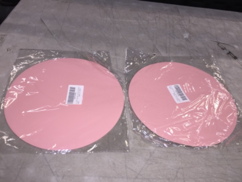 Photo 2 of Mouse Pad, Premium-Textured Small Round Mousepad 8.7 x 8.7 Inch Pink, Stitched Edge Anti-Slip Waterproof 2 Pack 