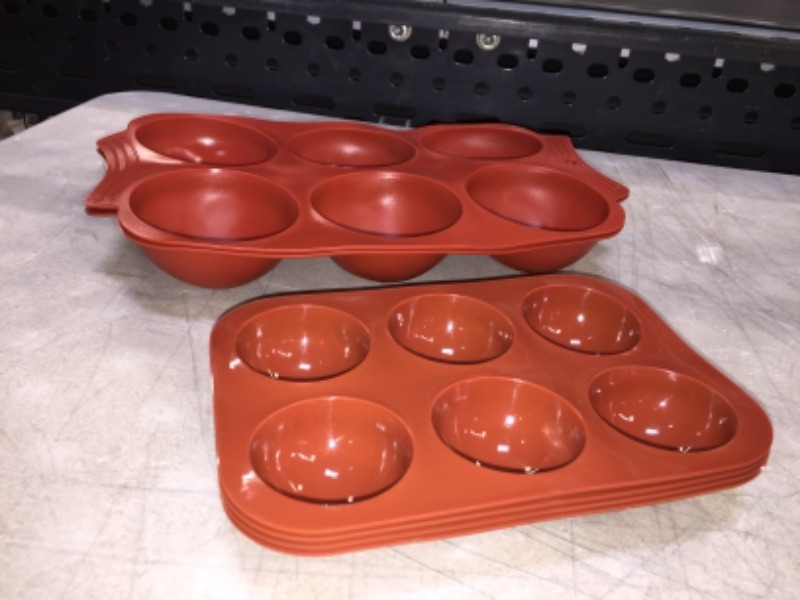 Photo 2 of  Flexible Silicone Non-Stick Bakeware Hemisphere Mold 2.7 oz, 2.76 inch Diam. x 1.38 inch Deep, 6 Cavities 6 Pack 