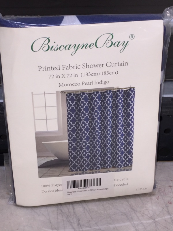 Photo 2 of Biscaynebay Textured Fabric Shower Curtains 72 Inches by 72 Inches, Silver Grey Morocco Pearl Printed Bathroom Curtains Machine Washable