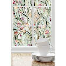 Photo 1 of 24 in. W x 36 in. H Spanish Garden Decorative Window Film
