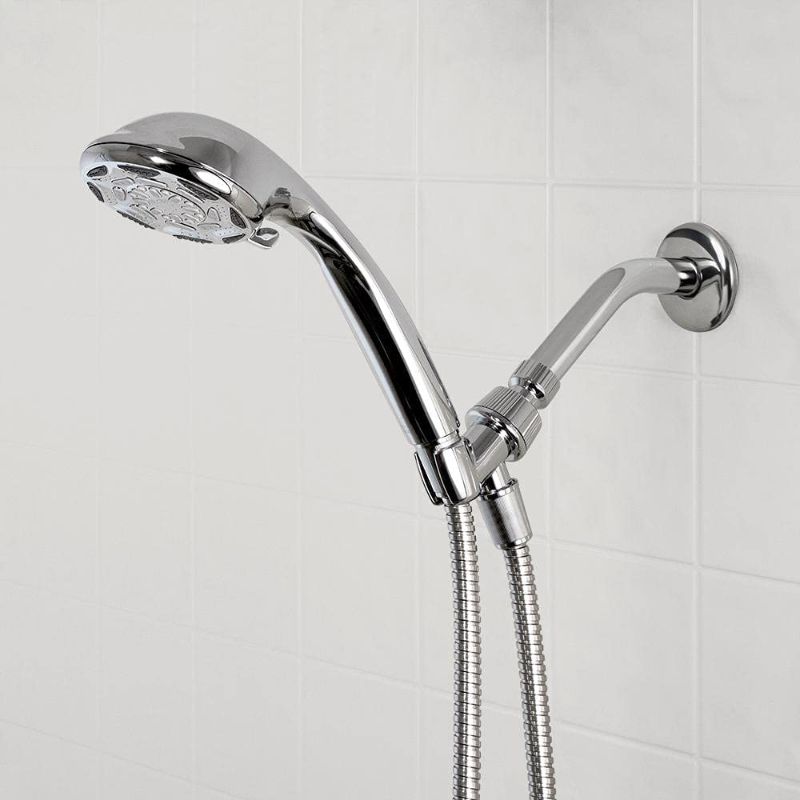 Photo 1 of 6-Spray 4 in. Wall Mount Handheld Shower Head in Chrome
