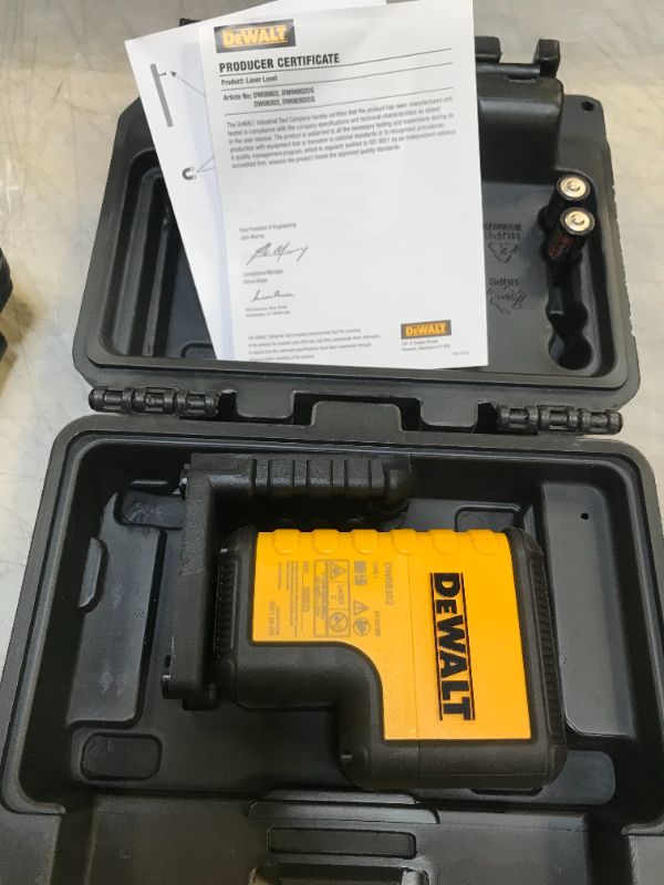 Photo 1 of 100 ft. Red Self-Leveling 3-Spot Laser Level with (2) AA Batteries & Case
