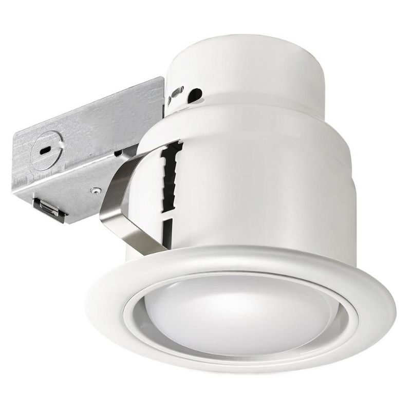 Photo 1 of Commercial Electric LED Glare Control 5 Inches Ic Rated Sleek Recessed Lighting Kit White New Open Box - All
