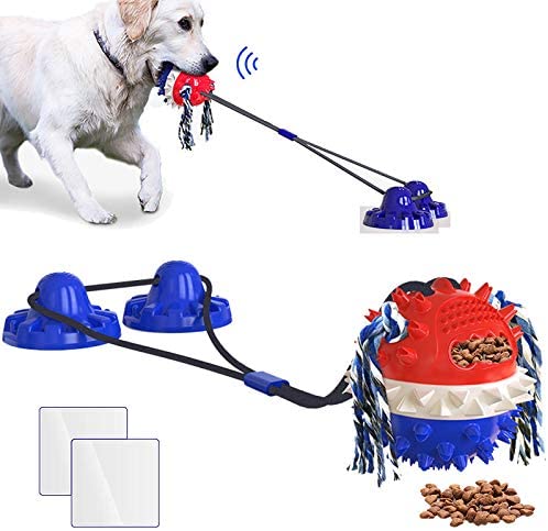 Photo 1 of 2 Pack Dog Chew Toys for Aggressive Chewers Large Breed Suction Cup Dog Toy Interactive Dog Toys Dog Chew Rope Ball Pull Toy for Small Large Dogs Puppy Dog Chewing Teeth Cleaning
