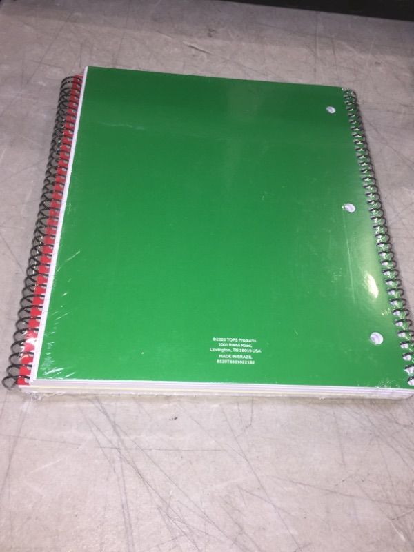 Photo 1 of Oxford Spiral Notebook 3 Pack, 3 Subject, Wide Rule, Durable Plastic Covers, Strong Coil, 3 Pockets, 8.5 x 11, 150 Sheets, Red, Green, Blue
