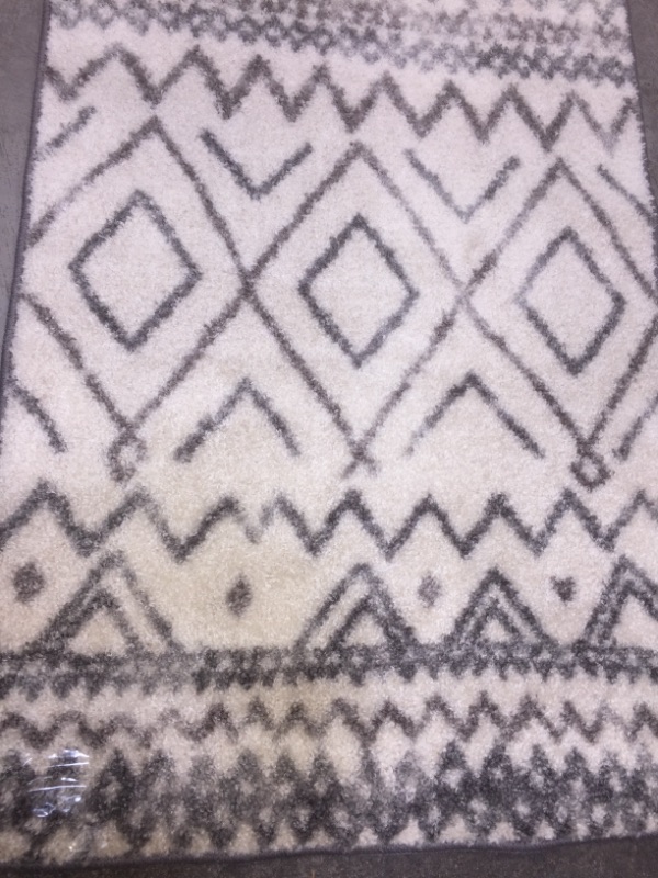 Photo 1 of Runner Rug 6'x2' Grey & Creamed Colored 