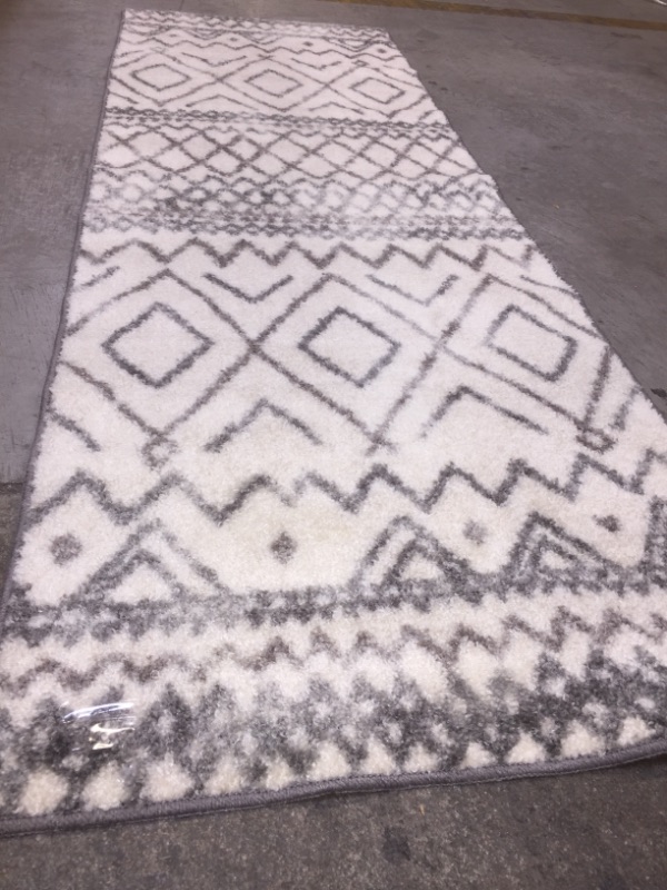 Photo 2 of Runner Rug 6'x2' Grey & Creamed Colored 