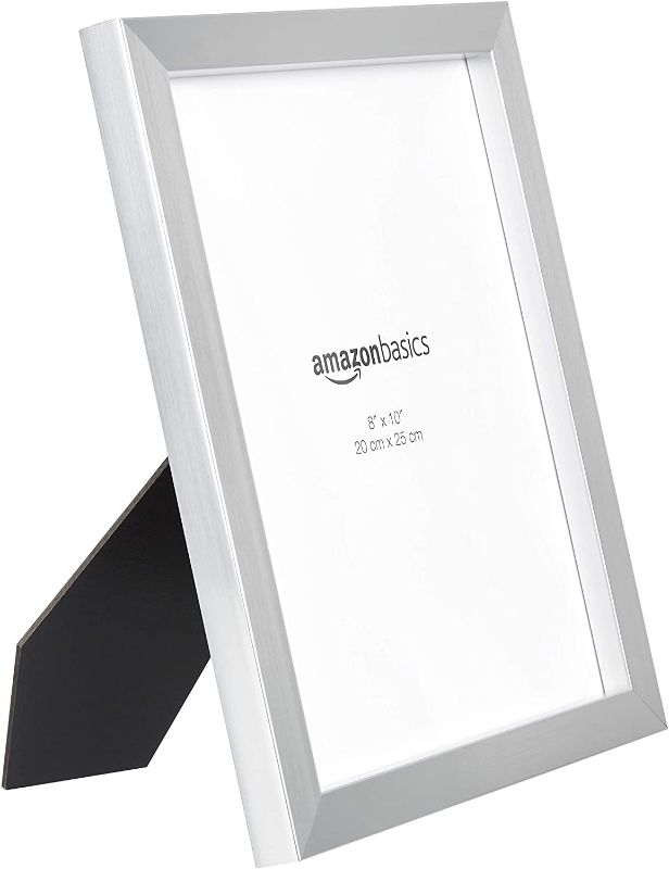 Photo 1 of Amazon Basics Photo Picture Frame - 8" x 10", Nickel - Pack of 5