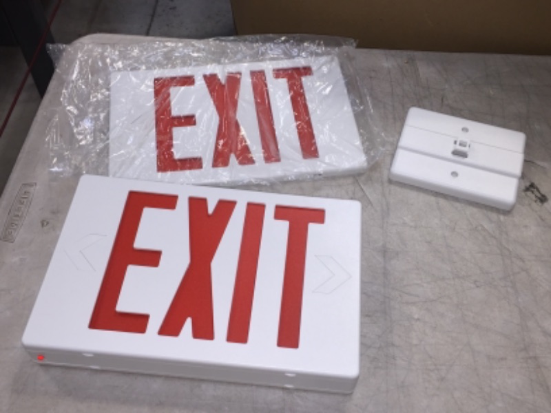 Photo 2 of Double Sided LED Emergency EXIT Sign(Side & Ceiling Mount), 4W, AC120-277V, UL, 90-min Battery Backup, Operating Temp: 0°C~40°C