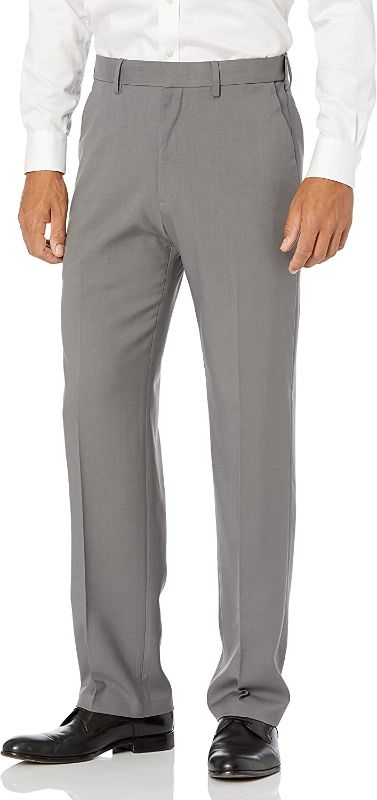 Photo 1 of Haggar Men's Premium Comfort Classic Fit Flat Front Expandable Waist Pant - Grey 40x30 