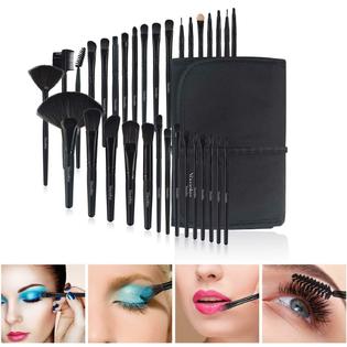Photo 1 of Makeup Brush Set, Complete 32pcs Black Makeup Brushes Synthetic Soft Bristles Brush for Foundation Kabuki Blush Blending with Storage Case Wooden Handle 120 Packs 
