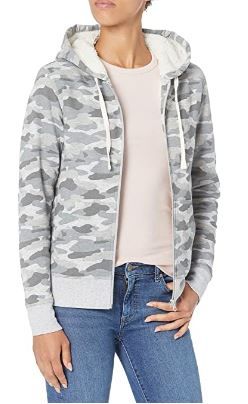 Photo 1 of Amazon Essentials Women's Sherpa-Lined Fleece Full-Zip Hooded Jacket SIZE L 