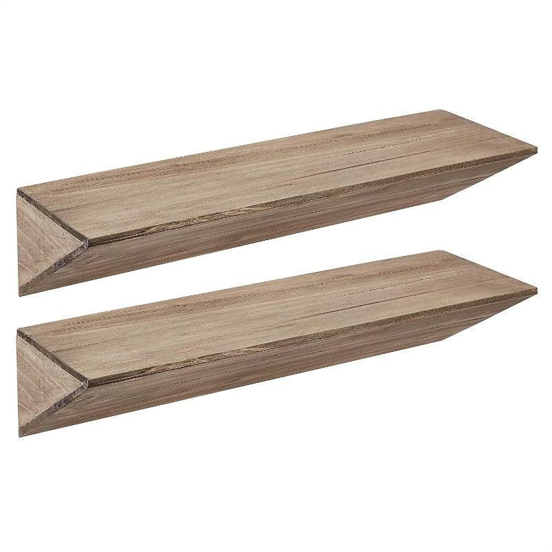 Photo 1 of Amazon Basics Floating Cube Shelves - 24-Inch, Natural, 2-Pack