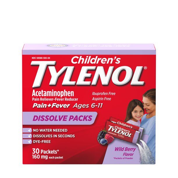 Photo 1 of Children's Tylenol Acetaminophen Dissolve Packets, Wild Berry, 30 ct-SET OF 5---EXPIRES DEC 2021---