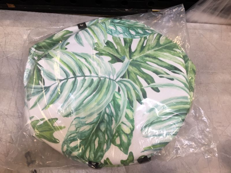 Photo 1 of 15.7" Thicken Large Laundry Basket with Handles (Green Leaves)