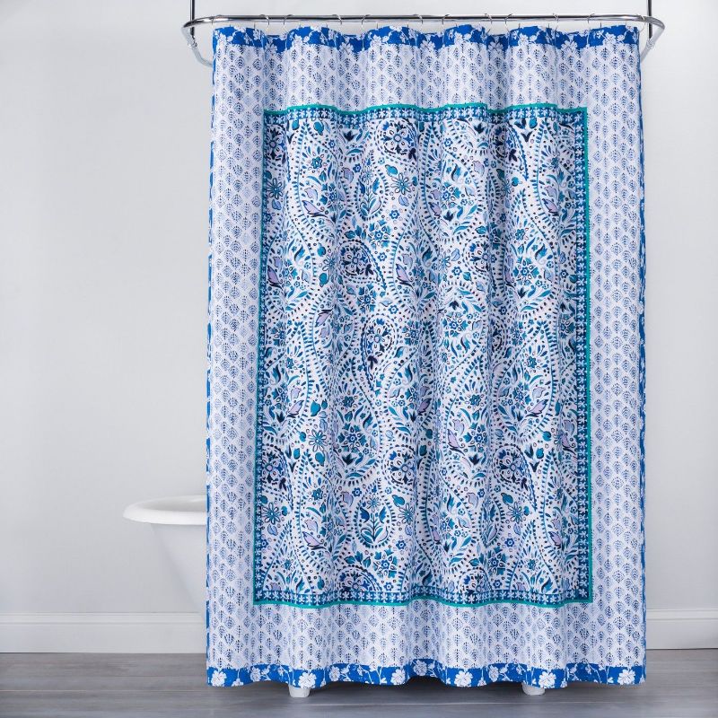 Photo 1 of Bandana Print Shower Curtain Blue - Opalhouse™
