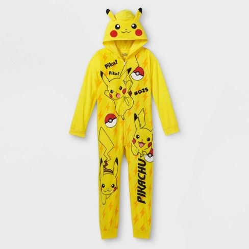 Photo 1 of Boys' Pokemon Pikachu Union Suit - Yellow XS
