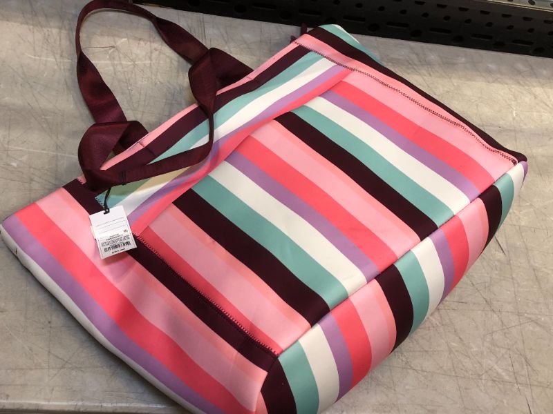 Photo 2 of Striped Zip Closure Tote Handbag - Shade & Shore , Multicolor/Striped