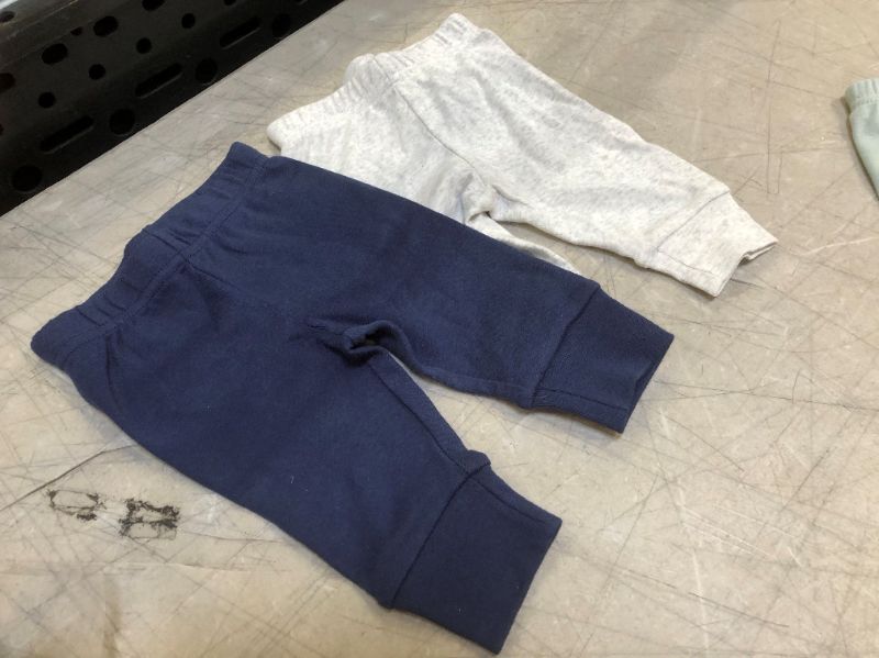 Photo 1 of 2 PAIRS BLUE GREY BABY PANTS 3M