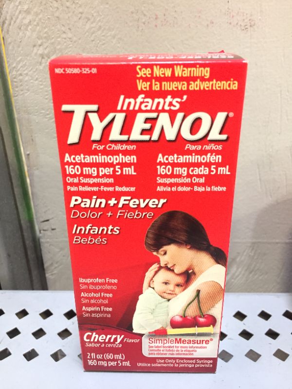 Photo 2 of Infants' Tylenol Acetaminophen Liquid Medicine, Cherry, 2 fl. oz
BEST BY: 03/22