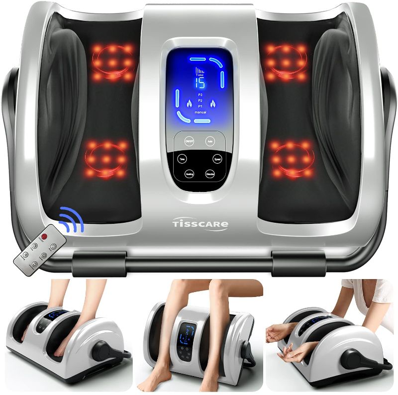 Photo 1 of TISSCARE Shiatsu Foot Massager Machine w/ Remote & Heat for Plantar Fasciitis & Neuropathy, Deep Kneading Calf Massage, Leg Massager, Promote Blood Circulation & Pain Relief & Better Sleep