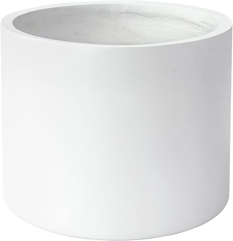 Photo 1 of Planter Pot with Drainage Hole, Fiberclay Pot for Indoor Outdoor, White, Small/8.8 Inch, 96-F-1-S
