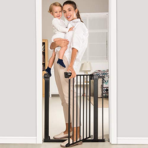 Photo 1 of BABELIO 26-40 Inch Extra Wide Pressure Mounted Metal Baby Gate for Doorways and Stairs